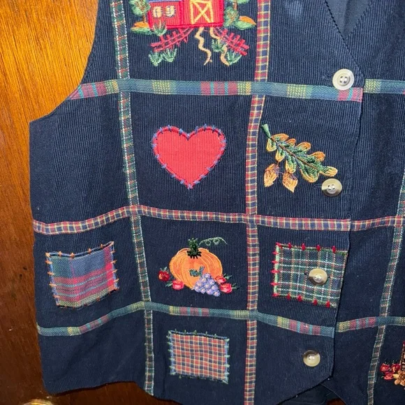 VTG Casey & Max Womens Blue Corduroy Vest Fall Autumn Size Large - Picture 3 of 7